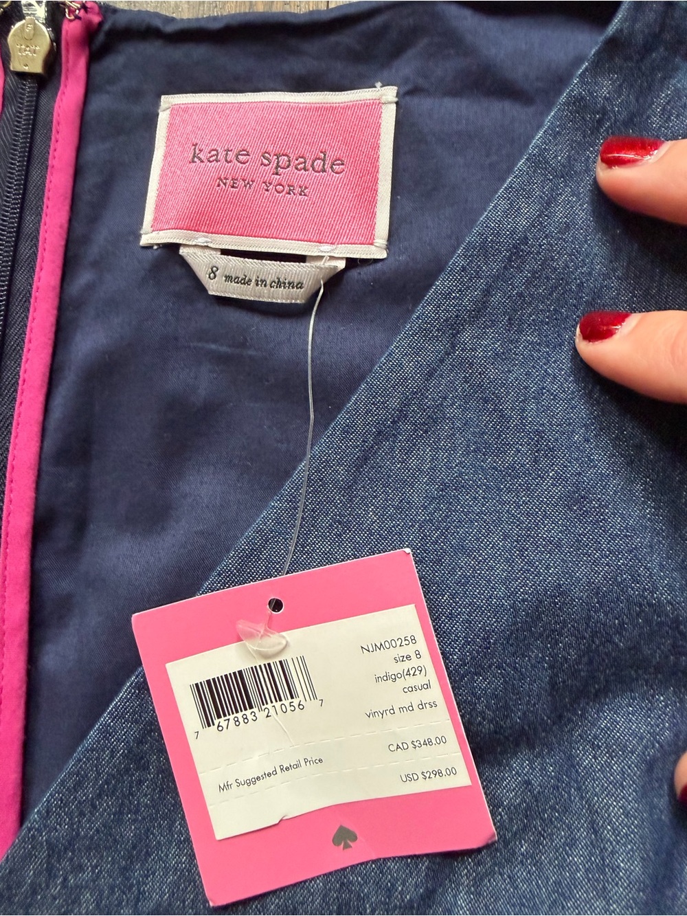NWT kate spade Denim Tiered V-Neck Midi Dress - Picture 3 of 8